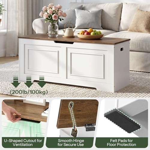 choezon storage bench, 47.2" large wooden storage chest, package contents
