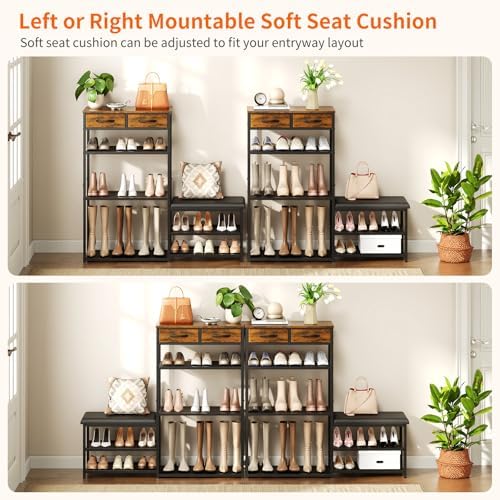 shoe rack bench shoe rack for entryway, cushioned, view 9