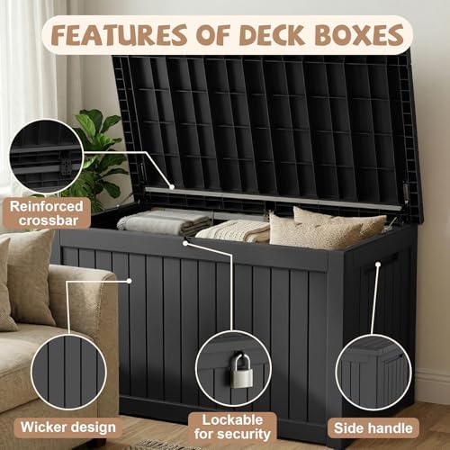 280 gallon outdoor storage deck box waterproof resin, package contents