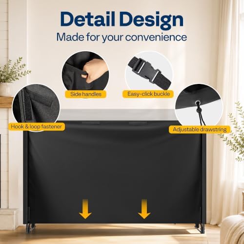 vivohome 6ft waterproof outdoor firewood log rack cover, side view