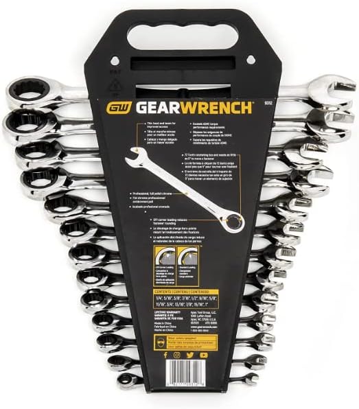 GEARWRENCH 13 Piece 12 Point Ratcheting Combination Wrench Set SAE | 9312