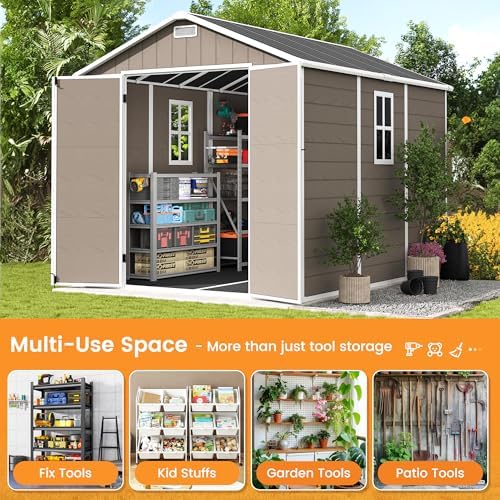 udpatio outdoor resin storage shed 8 x 10, package contents