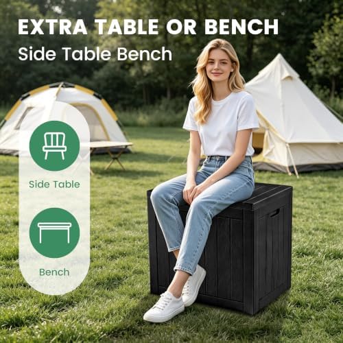 30 gallon outdoor storage box, waterproof resin deck, package contents