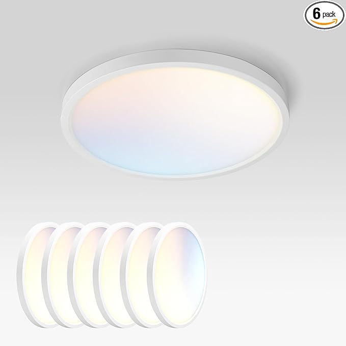 ASD LED 9" Round Flush Mount Ceiling Light Fixture, Low Profile Surface by ASDLightingCorporation