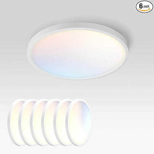 ASD LED 9" Round Flush Mount Ceiling Light Fixture, Low Profile Surface by ASDLightingCorporation