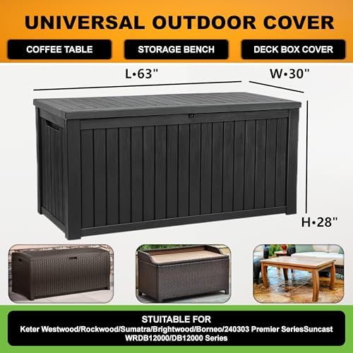 deck box cover - outdoor storage box cover, side view