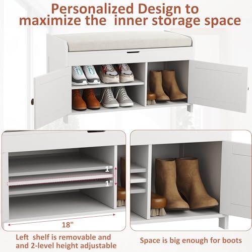 homefort 30" shoe bench with lift top storage, package contents