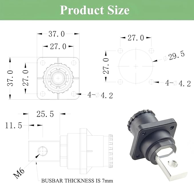 1 Set Battery Energy Storage Connector 350A 95mm² High Current HV Connectors - Image 7