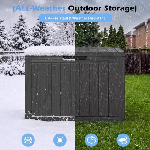 outdoor storage box waterproof, 45 gallon deck box, side view