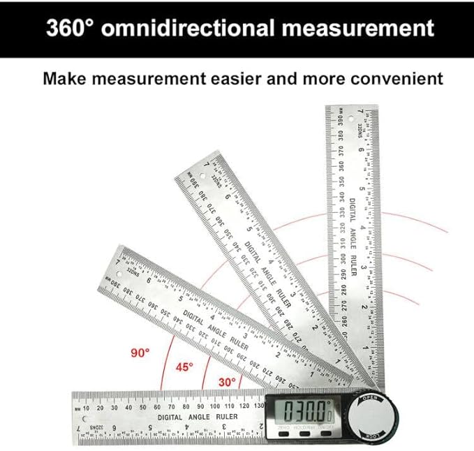 Digital Angle Finder, 2 in 1 Digital Angle Gauge 7 inch/200mm Stainless steel - Image 2