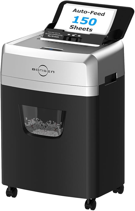 BONSEN 150-Sheet Autofeed Paper Shredder by BONSEN