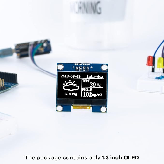Hosyond 5 Pcs 1.3 Inch IIC I2C OLED Display Module 128x64 Pixel SH1106 Screen - Image 5