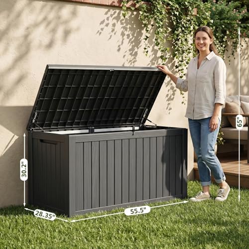 200 gallons outdoor storage deck box shown in use