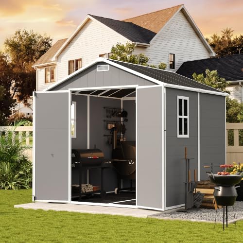 udpatio storage shed 8x8 ft, resin outdoor plastic, view 9