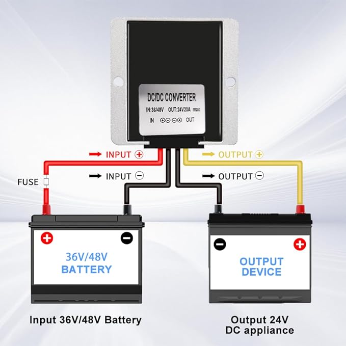 DC 36V/48V Step Down to 24V 20A 480W, DC 36V 48V Buck to 24V Voltage Regulator - Image 2