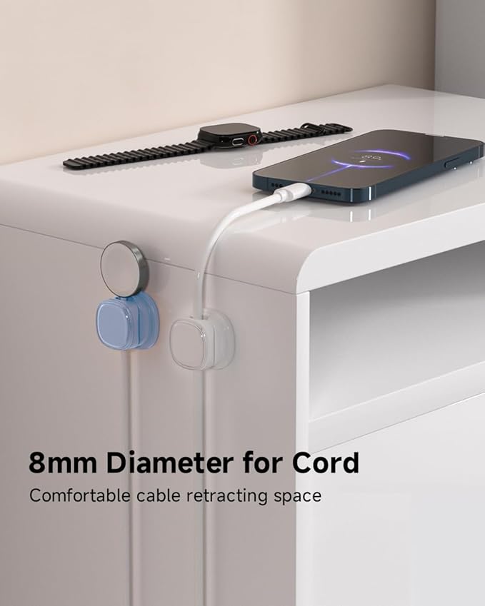9 Pack Cord Organizer, Spring Cable Management, Adhesive Cute Cable Holder Clips - Image 5