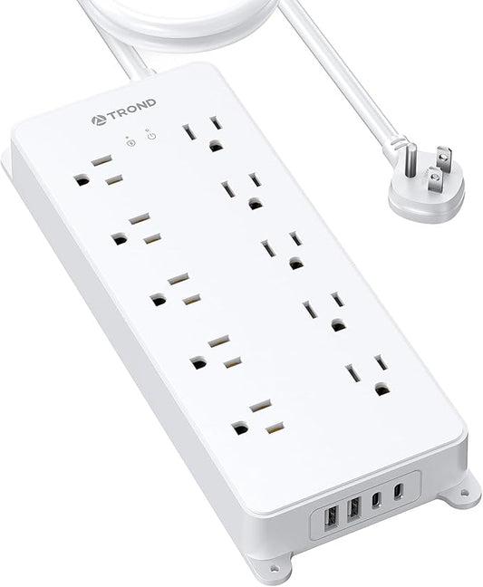 TROND Power Strip Surge Protector, ETL Listed, 10 Widely Spaced Outlets by TRONDOfficial