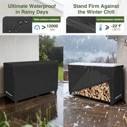 porch shield 8ft waterproof firewood rack cover (cover, package contents