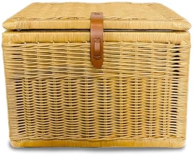 the basket lady deep wicker storage trunk, l shown in use