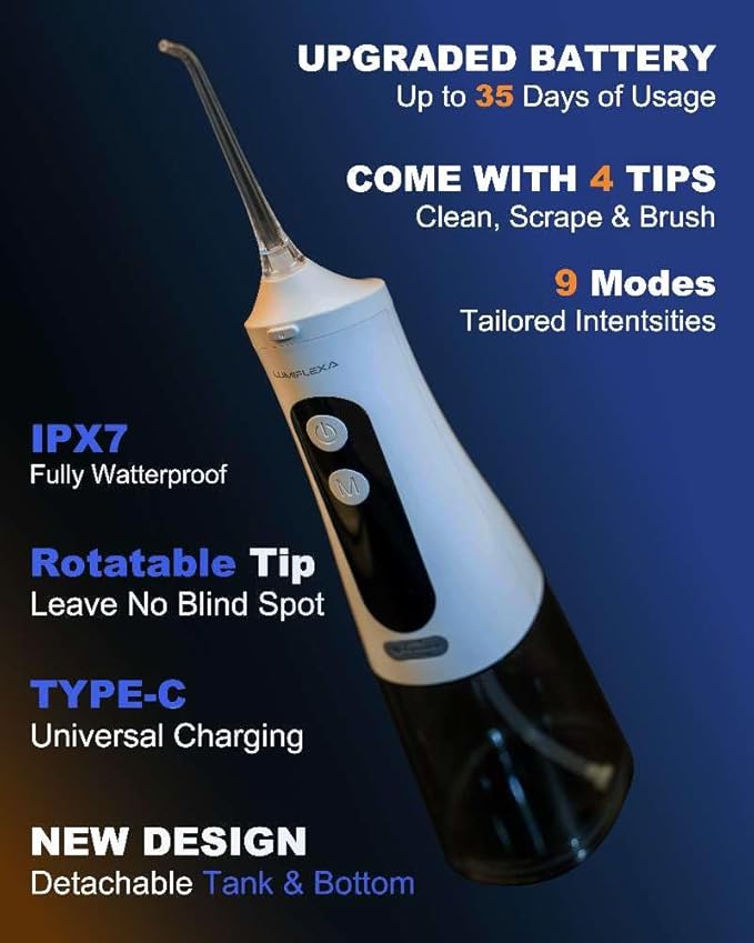 Lumiflexa Water Dental Flosser for Teeth Pick, Cordless Flosser for Travel - Image 2