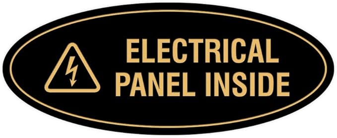 Signs ByLITA Oval Electrical Panel Inside Sign by SignsByLITA