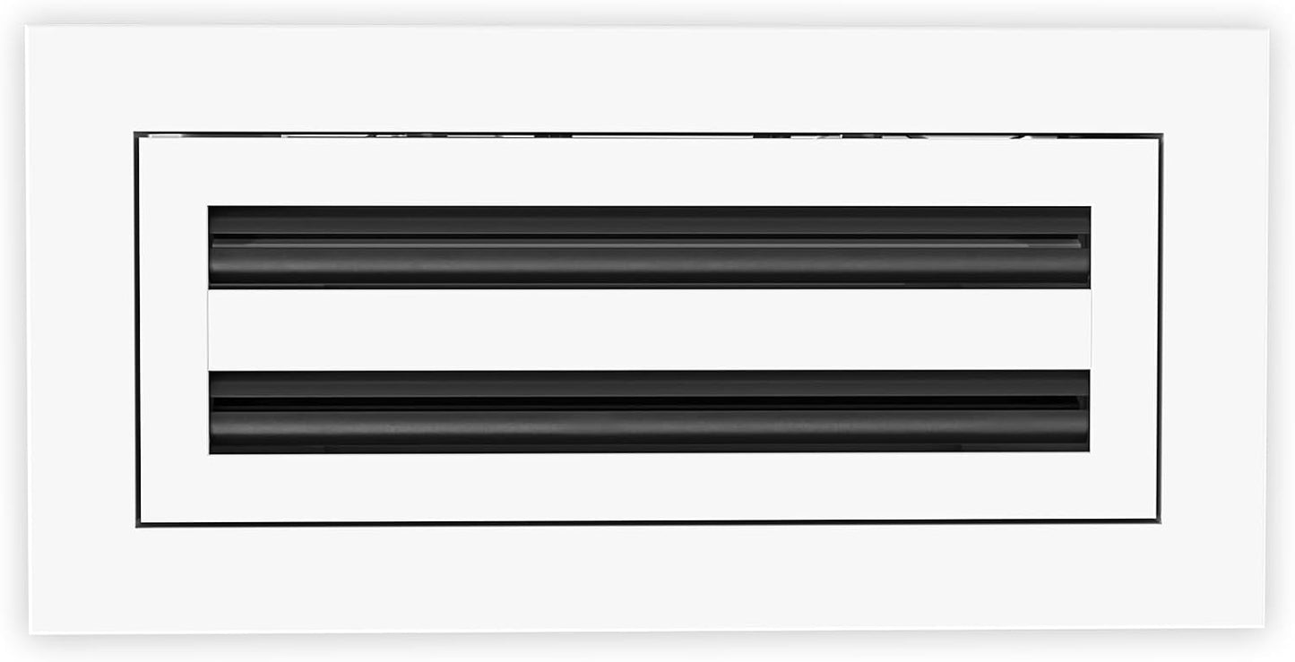 QuietCool 10x4 Modern Design AC Grille - Aluminum White - Air Vent - Linear Slot Diffuser - Register Grille for Heating and Cooling - Compatible with Ceiling, Wall, or Floor Registers