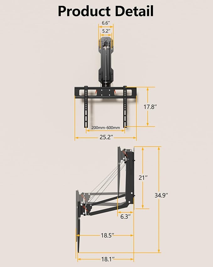 FORGING MOUNT Motorized Fireplace Pull Down TV Mount - Image 7