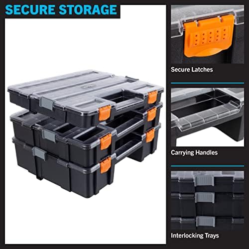 stalwart tool box organizer - 3-in-1 portable small showing dimensions