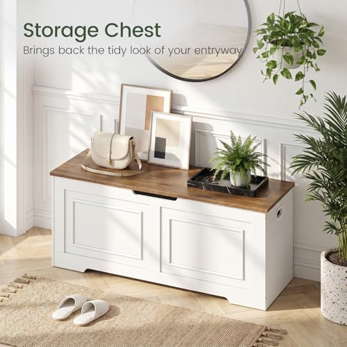 choezon storage bench, 47.2" large wooden storage chest, close-up detail