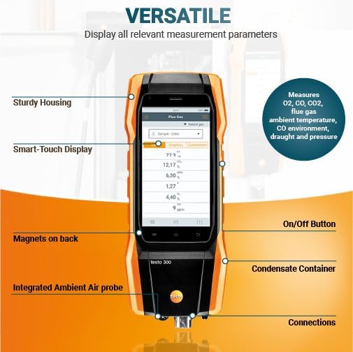testo 300 Combustion Analyzer HVAC Kit - Image 4