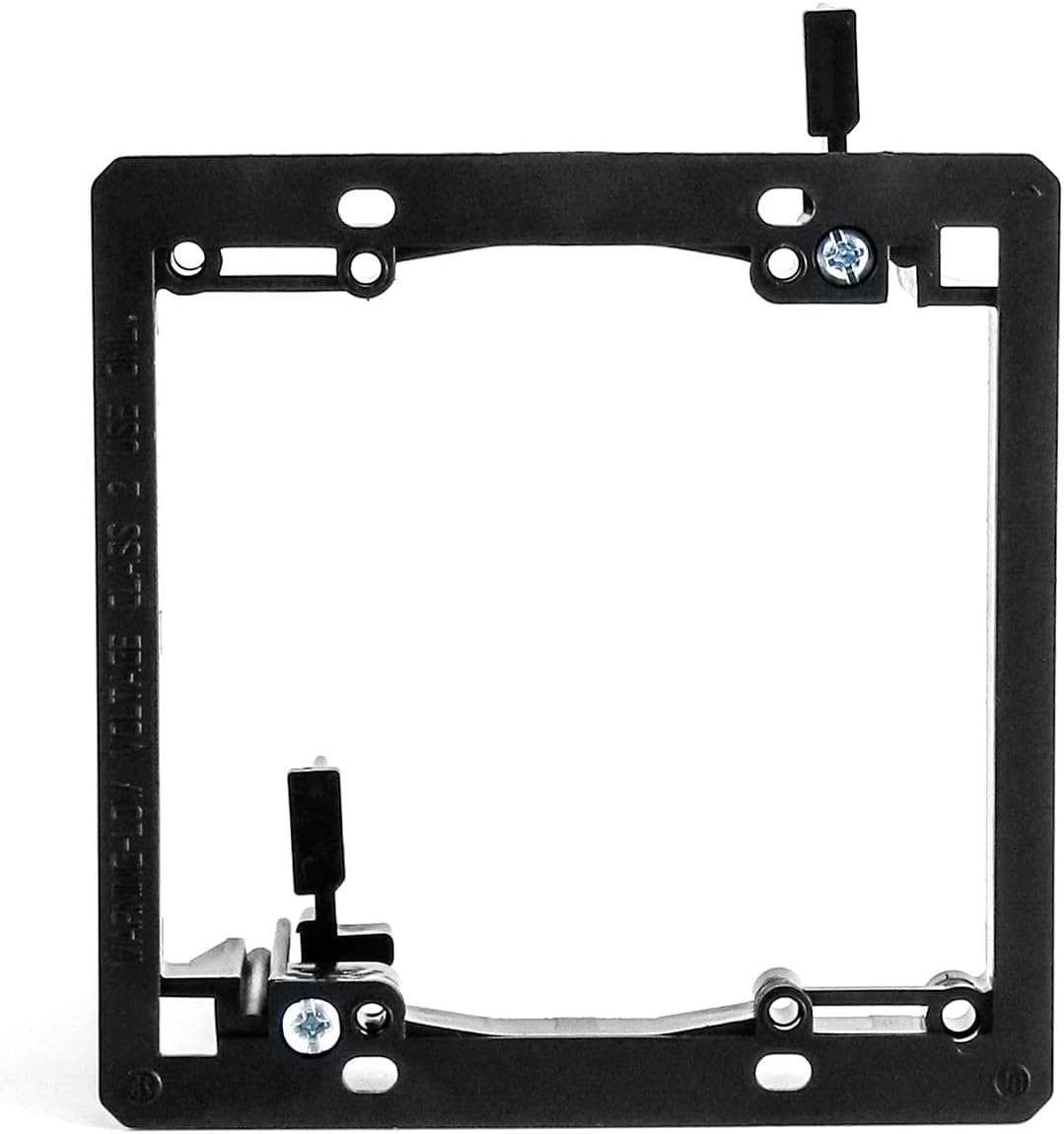 QWORK Low Voltage Mounting Bracket, 10 Pack 2 Gang Dual Gang Drywall Mounting Wall Plate Bracket, Flush Installation of Wall Panels, with Mounting Screws