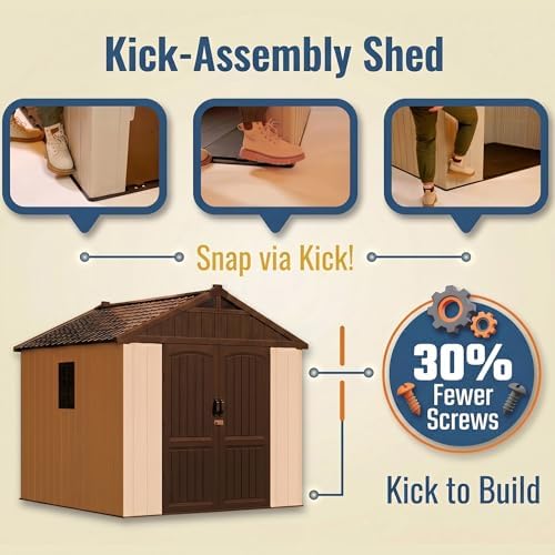 devoko 8 x 8 ft outdoor storage shed, package contents
