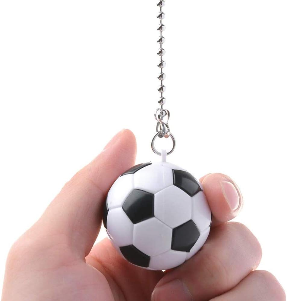 Ceiling Fan Pull Chain Soccer Ornaments Extension Light Pull Chain Set,Sport Theme Fan String Charm Decorative Extension,Fan Light Chains Ornaments,Soccer Pendant for Ceiling Fans Lights Lamp 2Pack