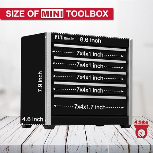 p.i.t. mini tool box,small metal toolbox organizer with shown in use