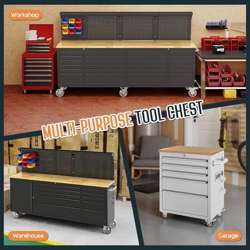 specraft 96-inch rolling tool chest with 24 drawers, view 9