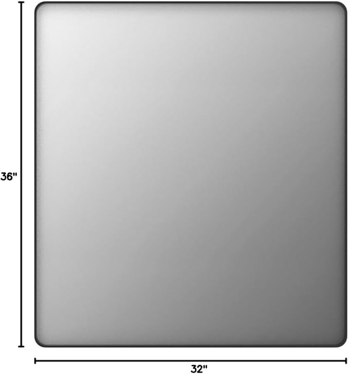 LOAAO 32x36 Inch Black Metal Framed Bathroom Mirror - Image 8