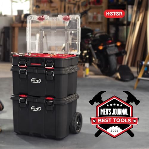 keter stack-n-roll two drawer tool box for small, package contents