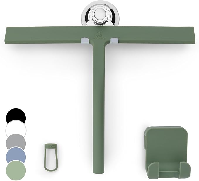 GÜTEWERK Shower Squeegee for Glass Doors, Silicone Window Squeegee, Bathroom by G%C3%9CTEWERK