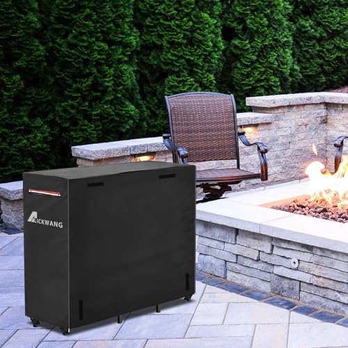 outdoor waterproof 4ft firewood rack cover with zipper, front angle view