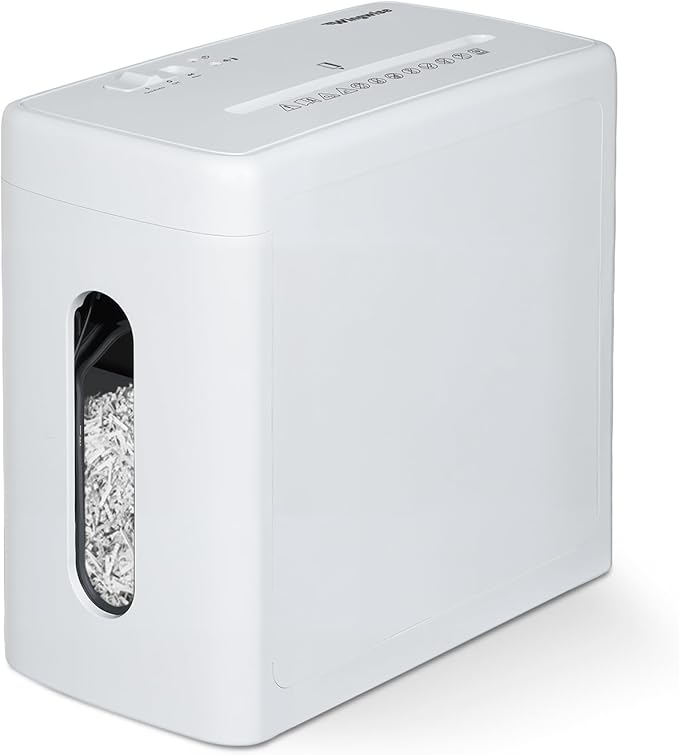 Low Noise 40dB Paper Shredder for Home, 10-Sheet Cross Cut, CD/Credit Card by Wingwise