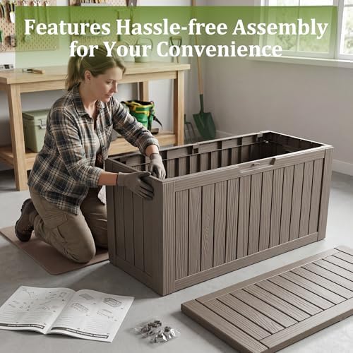 resin deck box outdoor storage box waterproof for, package contents