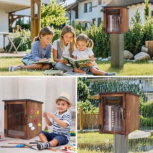 wonfulity library box outdoor,free library box little outdoor, close-up detail