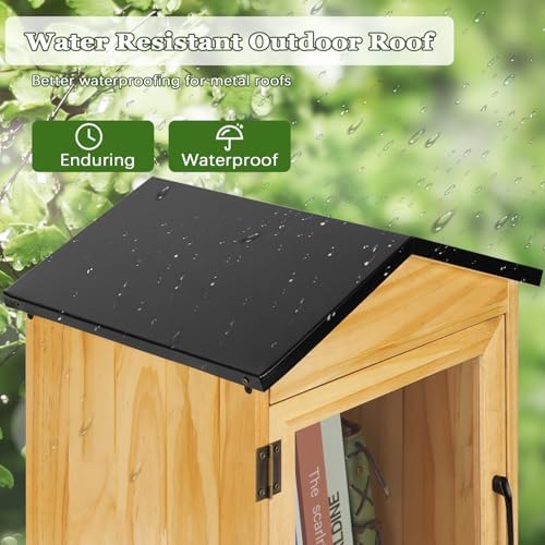 2-tier outdoor library outdoor book box storage, 16x14x25, side view