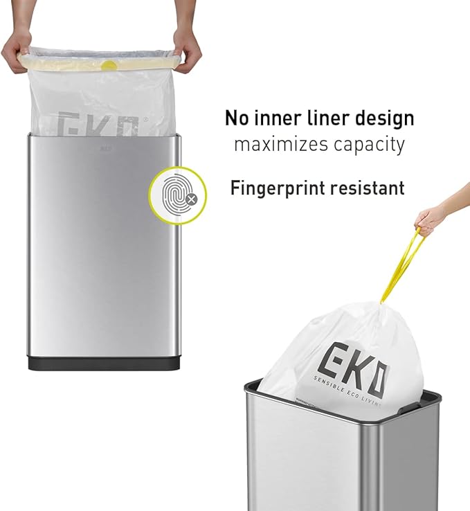 EKO Mirage-T 50 Liter / 13.2 Gallon Touchless Rectangular Motion Sensor Trash - Image 4