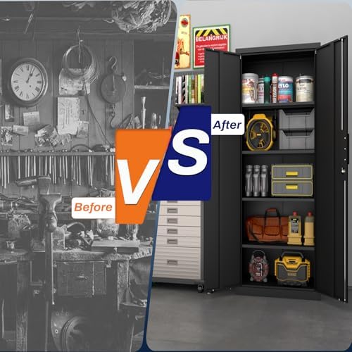 72" garage storage cabinet, black, package contents