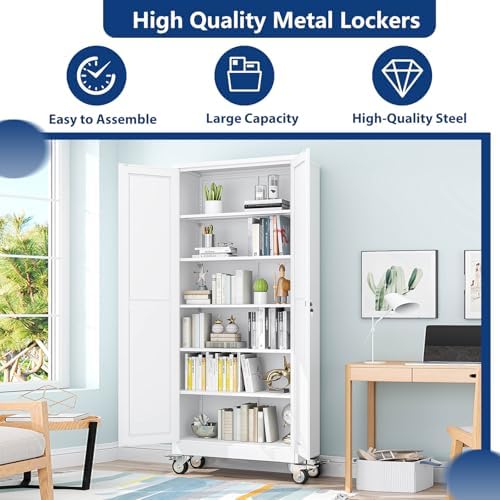 ckzbx metal garage storage cabinet with locking doors on a desk or shelf