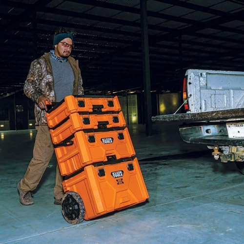 klein tools 54802mb modbox rolling tool box, heavy, front angle view