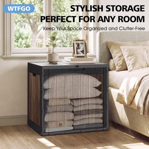 40 gallon outdoor storage box waterproof deck box on a desk or shelf