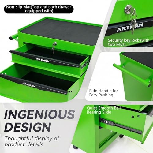 4-drawer rolling tool chest - heavy duty tool, package contents