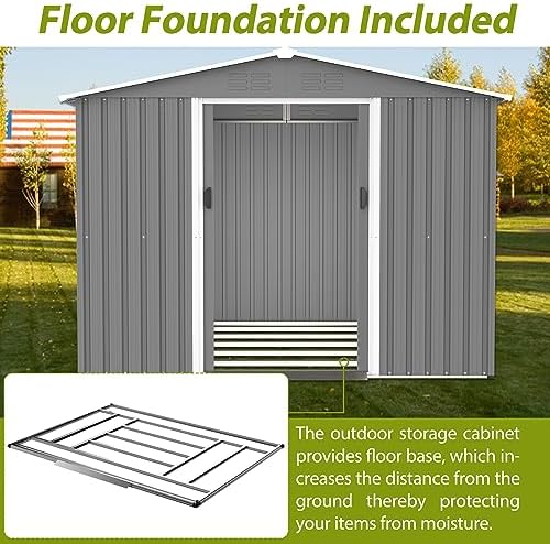 yopto 8x6 ft outdoor storage shed with roof,waterproof, package contents
